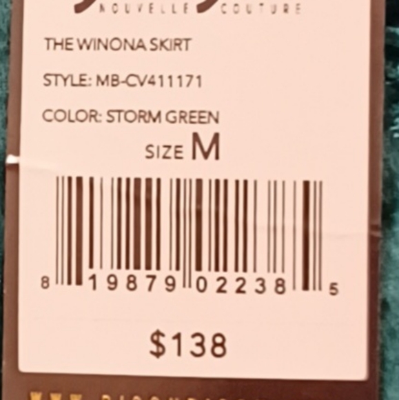 WINONA CRUSHED VELVET MIDI SKIRT W/ RUCHING STORM - Picture 7 of 15